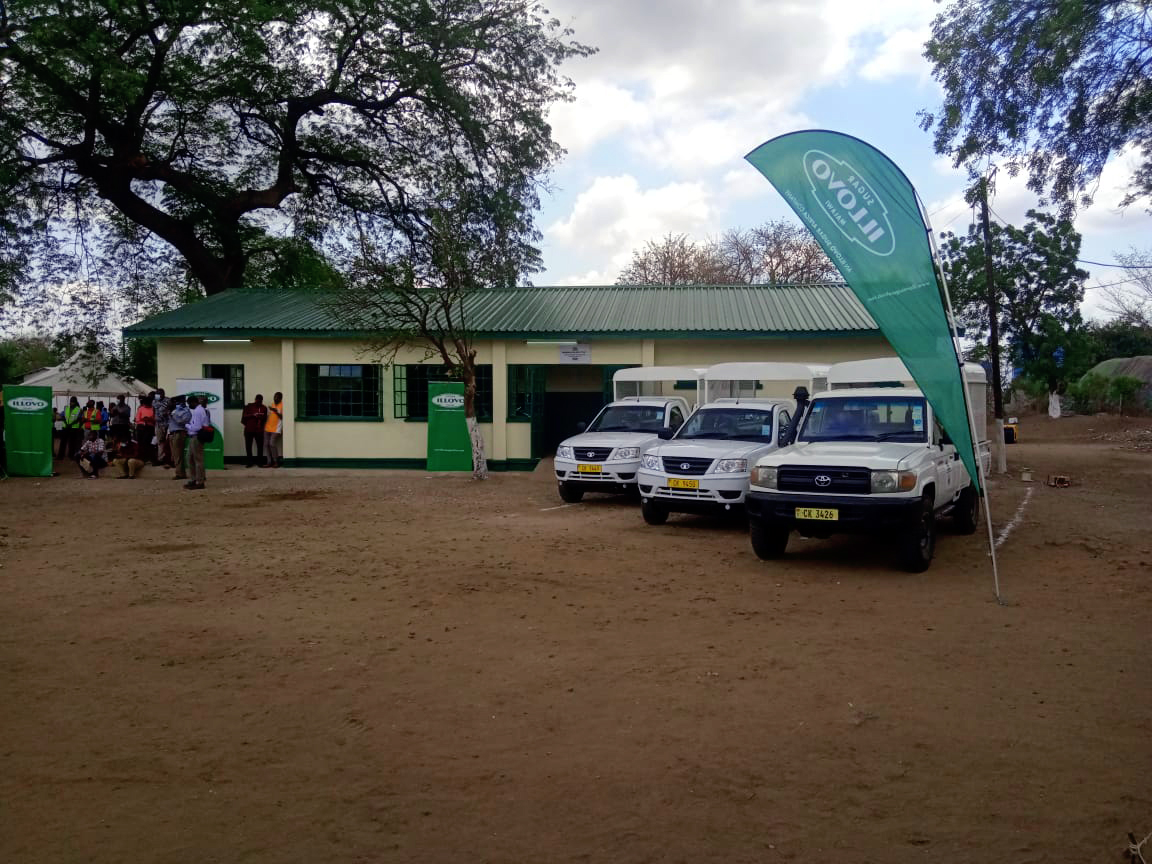 The donated vehicles and refurbished Ngabu Police Post offices