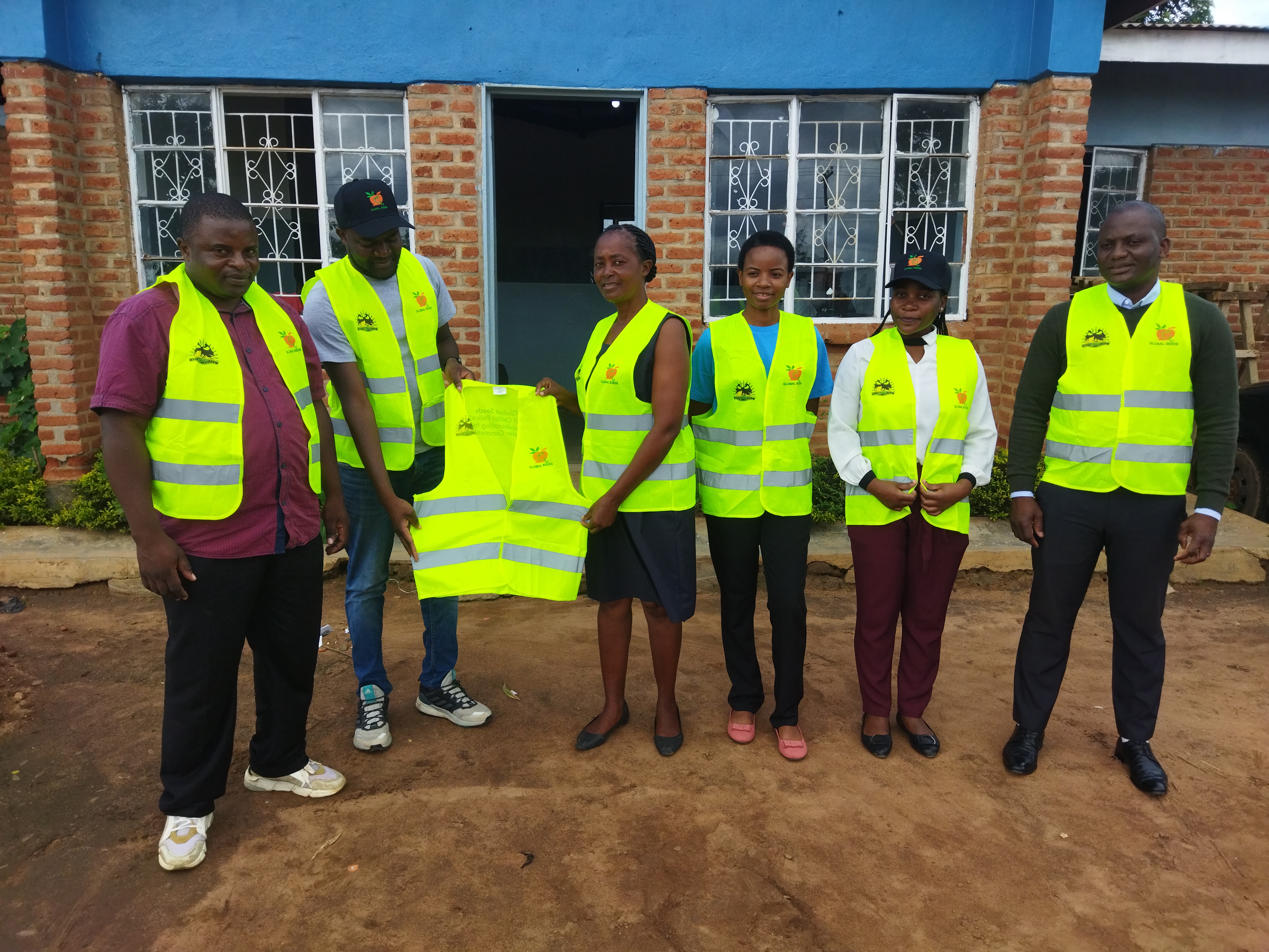 A group photograph of representatives from global Seeds and Chitipi Police Unit 